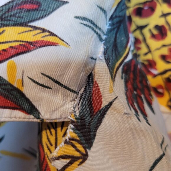 Vintage INC International Concepts Hawaiian Shirt Pineapple Rayon XL Flaws - Picture 7 of 14